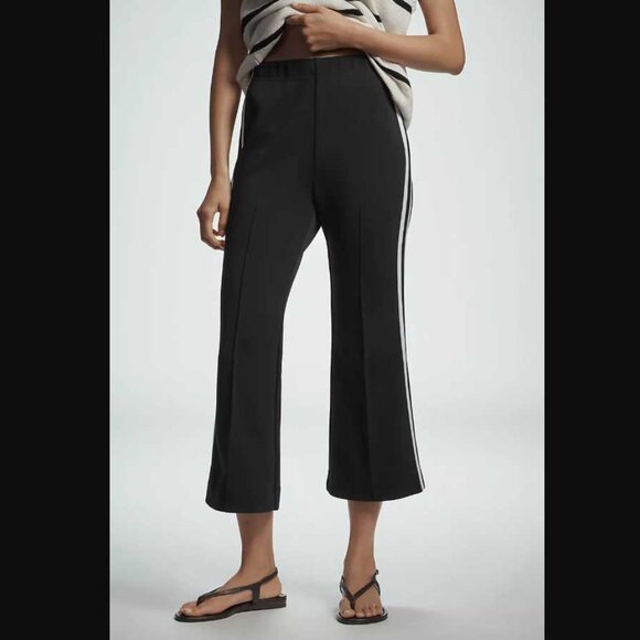 New M Maeve x Anthropologie Fitted side stripe black track pants - Picture 2 of 10